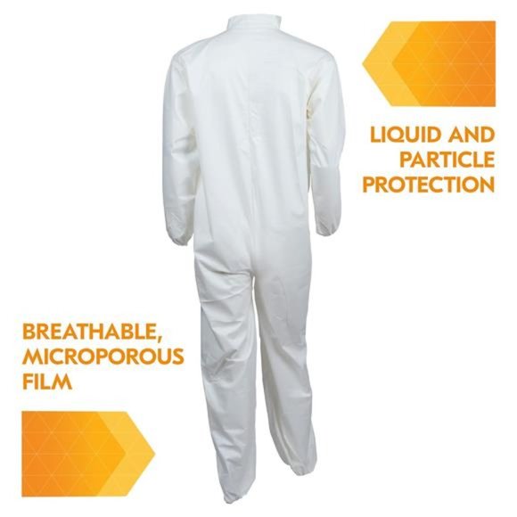 KleenGuard A40 Elastic Wrist and Ankle Coverall, Medium, White - Picture 2 of 6